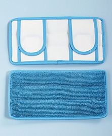 Reeks van 2 Opnieuw te gebruiken Commerciële Microfiber Natte Zwabber Stapel van de 11 Duim de Blauwe Draai met Wit Canvas