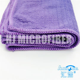Purple leidde weft gebreide controle80% polyester en 20%-de schoonmakende handdoek van de polyamidekeuken door buizen